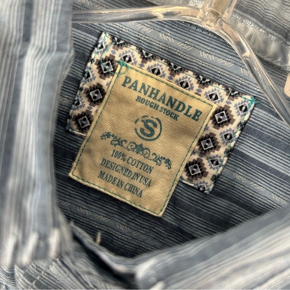 PANHANDLE western Blue Striped Shirt S - Picture 5 of 11